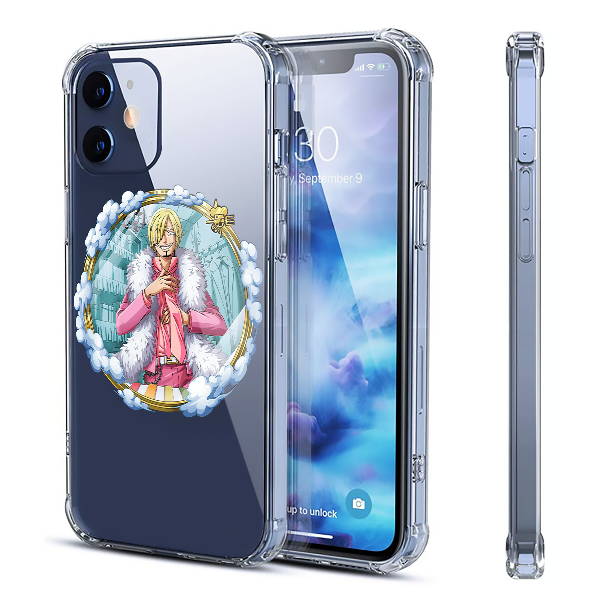 （画像用） ワンピース サンジ ONE PIECE Sanji 【iPhone 12シリーズ対応】透明スマホケース（クリアソフトケース）